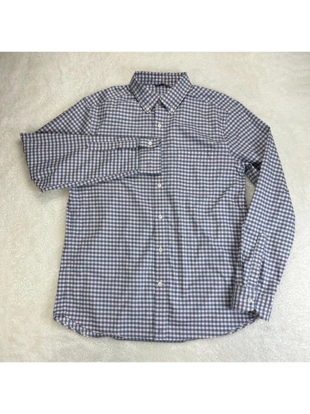 Vineyard Vines Button Down Shirt Mens‎ M Pink Blue Gingham On The Go Performance - Picture 4 of 12